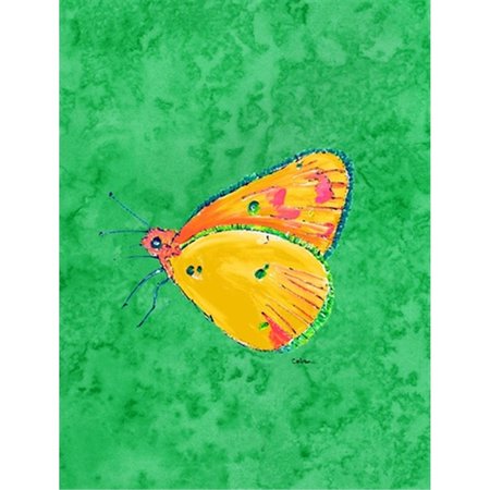 PATIOPLUS 11 x 15 In. Butterfly Orange On Green Flag; Garden Size PA892586
